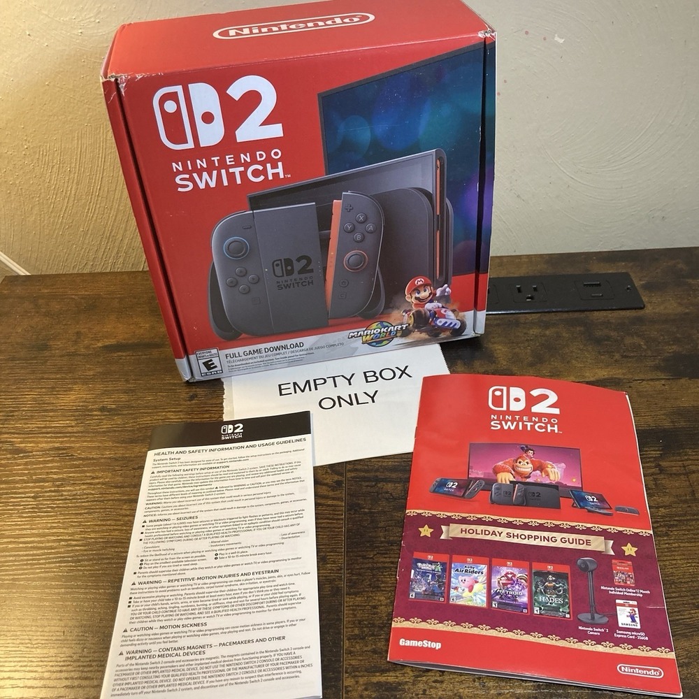Nintendo Switch 2 Mario Kart Bundle EMPTY BOX ONLY + Guidelines & Holiday Guide